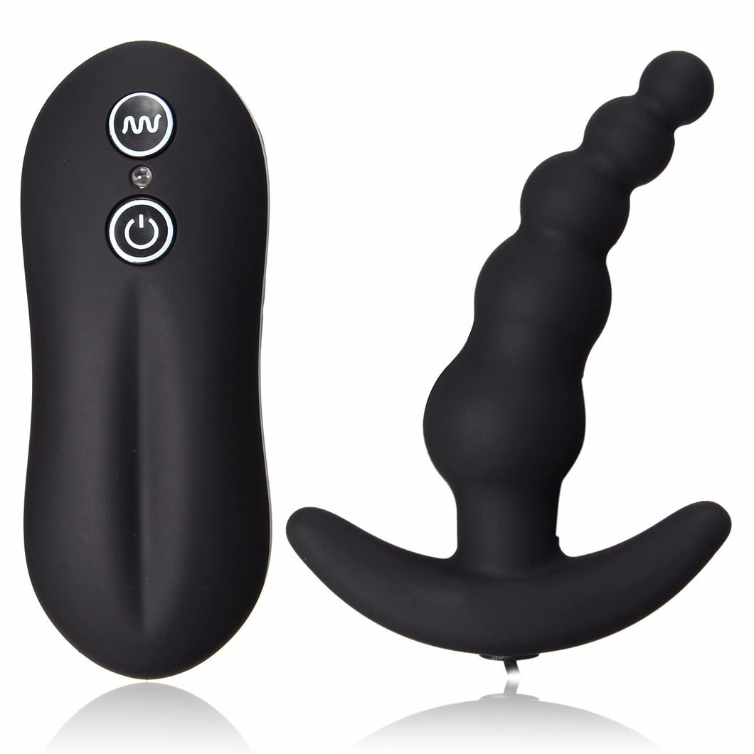 Bead style Male Prostate orgasm stimulator with remote- 10 modes vibration